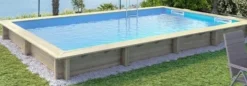 PISCINE BOIS WEVA 6X3 6X3XHt1.46 - Piscine rectangulaire avec filtres à sable et de 1m46 de hauteur
