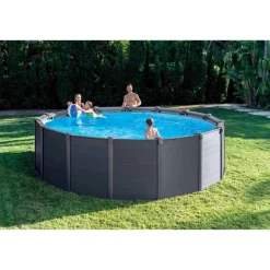 PISCINE HORS-SOL GRAPHITE Ø4M78X1M24 AVEC FILTRE A SABLE INTEX