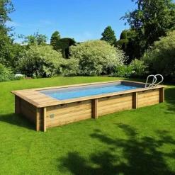 Piscine Urbaine XL 6.50x3.50xHt1.33M - Piscine bois avec couverture automatique et Filtre à sable