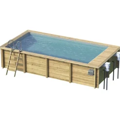 Piscine Urbaine XL 6.50x3.50xHt1.33M - Piscine bois avec couverture automatique et Filtre à sable