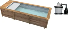 PISCINE URBAINE 6.00x2.50xHt1.33M avec Couverture Automatique immergée. Coffre de Filtration et Filtration à Sable