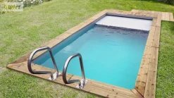 PISCINE URBAINE 6.00x2.50xHt1.33M avec Volet Immergé automatique. Filtre à sable. Pompe à chaleur et Coffre de filtration