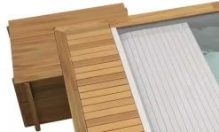 PISCINE URBAINE 4.20x3.50xHt1.33M avec Coffret connecté. Couverture Automatique immergée automatique. Pompe à Chaleur. Filtration à Sable et Coffre de Filtration
