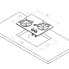 PLAN DE CUISSON À GAZ 2 FEUX CRISTAL - oblique