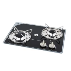 PLAN DE CUISSON À GAZ 2 FEUX CRISTAL - oblique