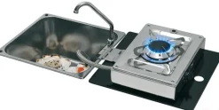 PLAN DE CUISSON RABATTABLE FOLDY: ÉVIER + 1 FEU RECTANGULAIRE - CAN CAN