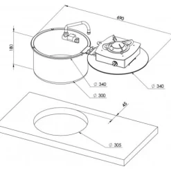 Plan de cuisson rabattable Foldy : evier + 1 feu rond - CAN CAN