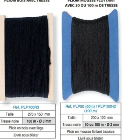 PLIOIR FLASHMER AVEC TRESSE NOIRE 2MM