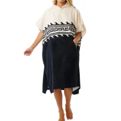 Poncho serviette à capuche de surf femme MIXED Noir/Blanc RIP CURL