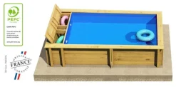 POOL'N BOX JUNIOR 3.70x2.40x0.70M - Piscine bois petit format sans permis avec coffre de rangement intégré