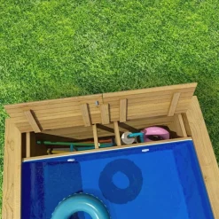POOL'N BOX JUNIOR 3.70x2.40x0.70M - Piscine bois petit format sans permis avec coffre de rangement intégré