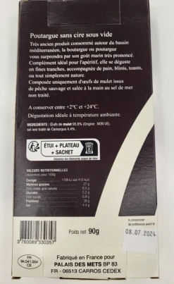 POUTARGUE DE MUGE SANS CIRE 90G