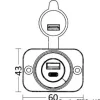 Prise double USB: USB A + USB C - Osculati