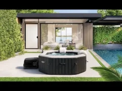 PURE SPA INTEX CARBONE 4P octogonal - Bulles. jets. écostérilisateur