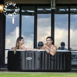 PURE SPA INTEX CARBONE 4P octogonal - Bulles. jets. écostérilisateur