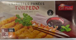 QUEUES DE CREVETTES PANÉES TORPEDO CRUES 700G GEL PECHE