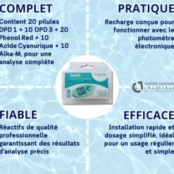 RECHARGE PASTILLES SCUBA POUR ANALYSE D'EAU BAYROL