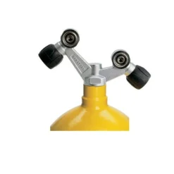 Robinet pour bouteille de plongée air double sortie TAG 232 bars M25X200 AQUALUNG
