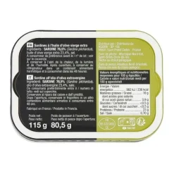 SARDINES HUILE OLIVE EXTRA VIERGE 115G