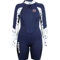 Shorty de longe-côte manches longues double zip 4/3 mm femme MELLOW SEA ANFIBI