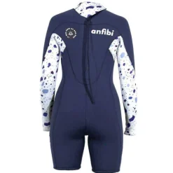 Shorty de longe-côte manches longues double zip 4/3 mm femme MELLOW SEA ANFIBI