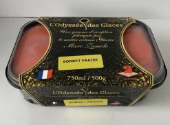 SORBET ARTISANAL FRAISE 750ML ODYSSEES DES GLACES