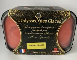 SORBET ARTISANAL FRAISE 750ML ODYSSEES DES GLACES
