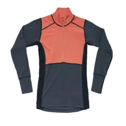 Sous-vêtement Merinos Femme LAUPAREN MERINO 190 ZIP NECK WMN CORAL/NIGHT/INK DEVOLD