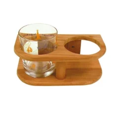 Support 2 verres. diamètre 77 mm - bambou