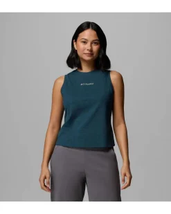 T shirt de randonnée Femme COLUMBIA MOVE HIGH NECK TANK EVERBLUE HEATHER COLUMBIA