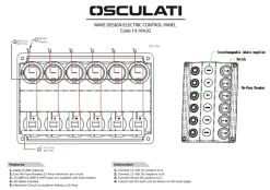 Tableau électrique réarmable Wave 4 interrupteurs - Osculati