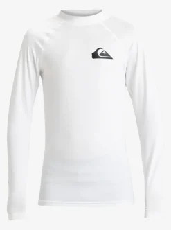 Tee-shirt LYCRA anti-UV UPF 50+ manches longues garçon 8 à 16 ans EVERYDAY blanc QUIKSILVER