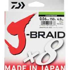 TRESSE 8 BRINS DAIWA JBRAID 150M VERT